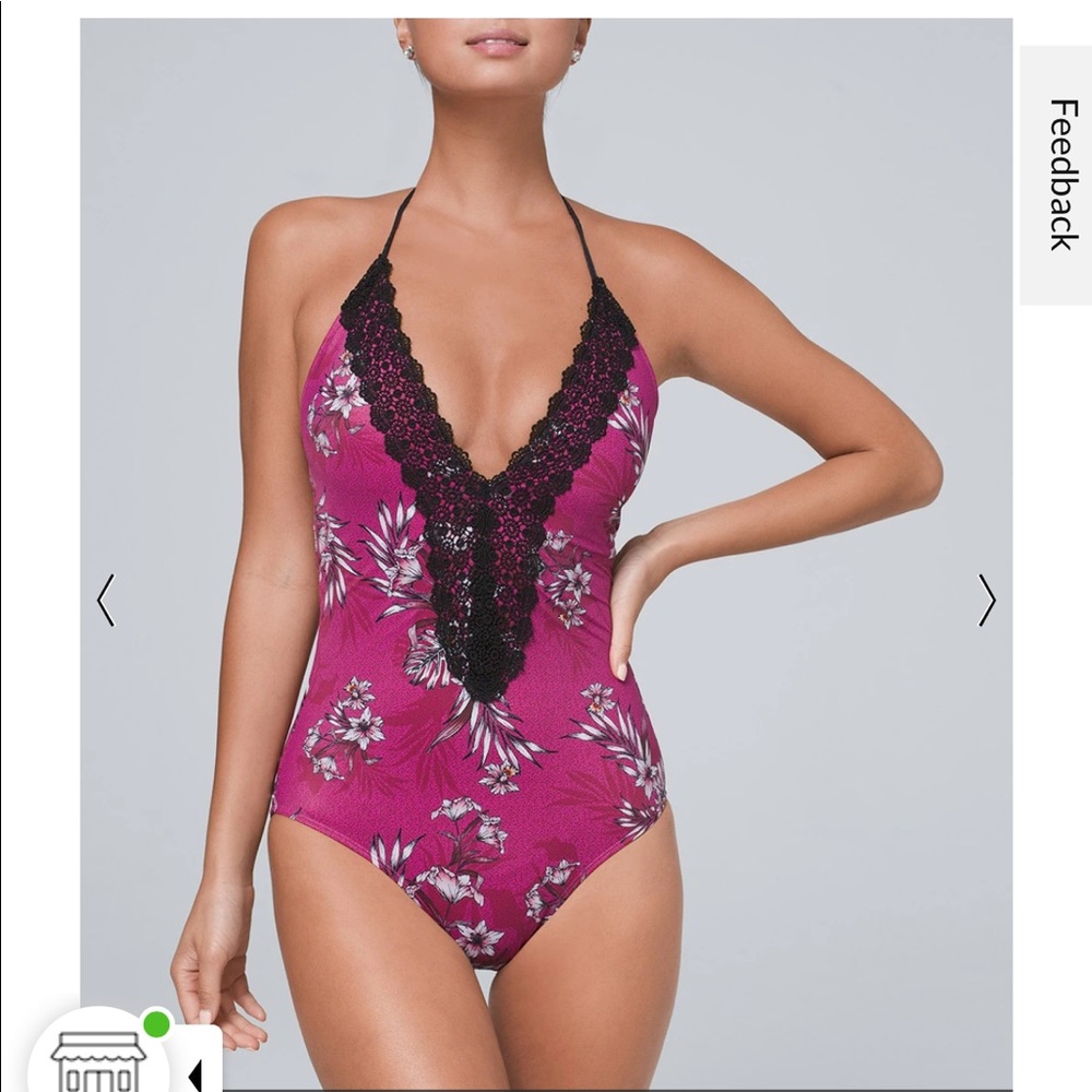 LACE-FRONT ONE-PIECE SWIMSUIT